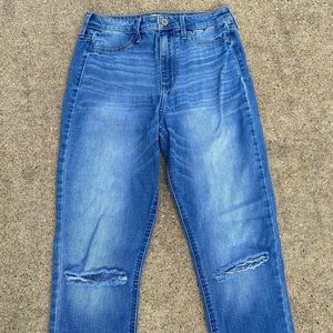 Hollister 7R High-Rise Ripped Medium Wash Soft Stretch Skinny Jeans